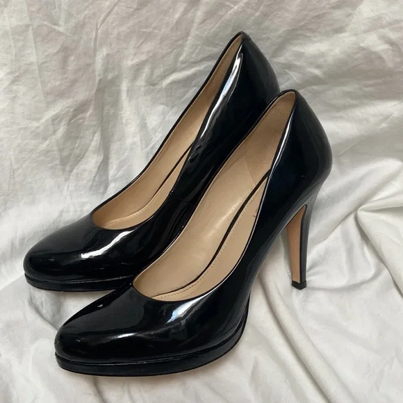 Women’s Nine West Black Patent Platform Stiletto High Heels. Size 8. - Picture 2 of 16